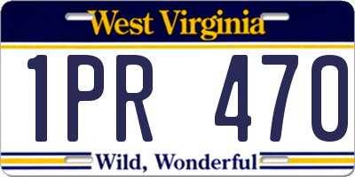 WV license plate 1PR470