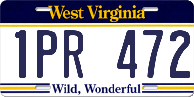 WV license plate 1PR472