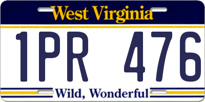 WV license plate 1PR476