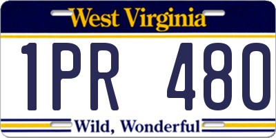 WV license plate 1PR480