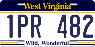 WV license plate 1PR482