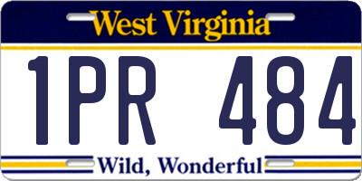 WV license plate 1PR484