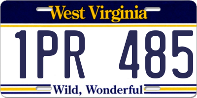 WV license plate 1PR485