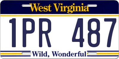 WV license plate 1PR487