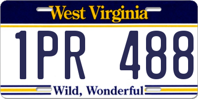 WV license plate 1PR488