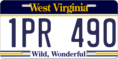 WV license plate 1PR490