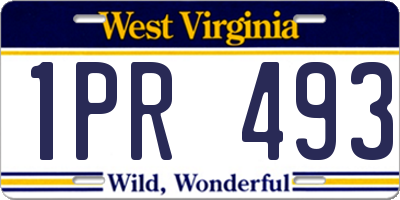 WV license plate 1PR493