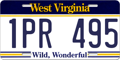 WV license plate 1PR495