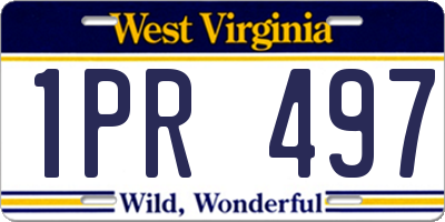 WV license plate 1PR497