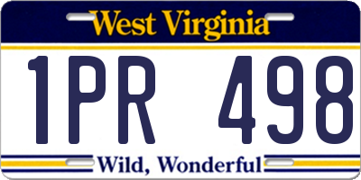 WV license plate 1PR498