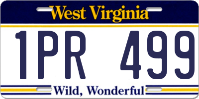 WV license plate 1PR499