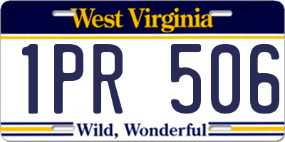 WV license plate 1PR506
