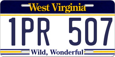 WV license plate 1PR507