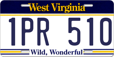 WV license plate 1PR510