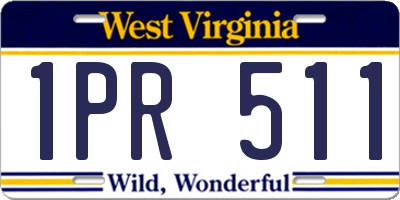 WV license plate 1PR511