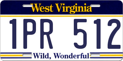 WV license plate 1PR512