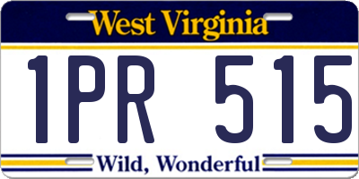 WV license plate 1PR515