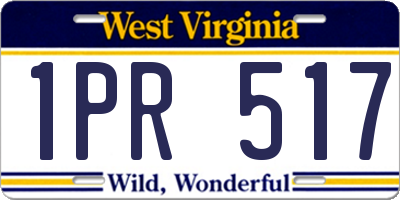 WV license plate 1PR517