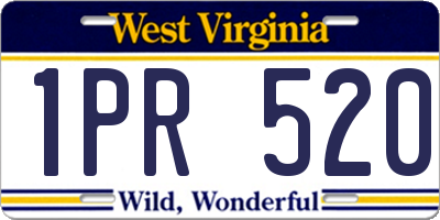 WV license plate 1PR520