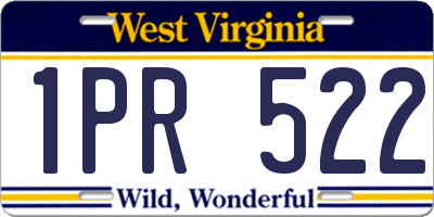 WV license plate 1PR522