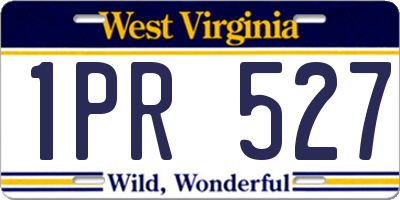 WV license plate 1PR527