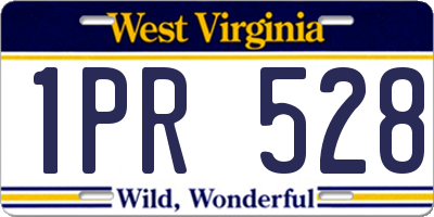 WV license plate 1PR528