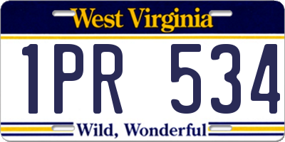 WV license plate 1PR534