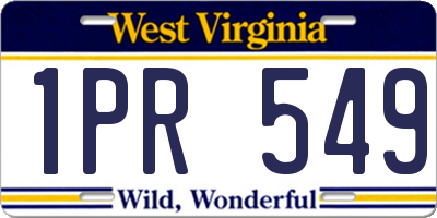 WV license plate 1PR549