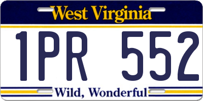 WV license plate 1PR552