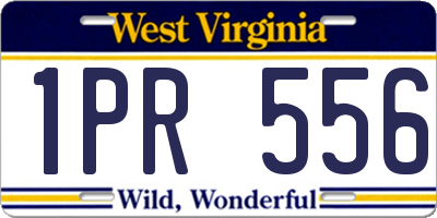 WV license plate 1PR556