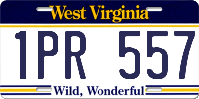 WV license plate 1PR557