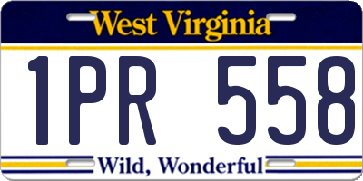WV license plate 1PR558