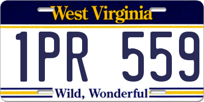WV license plate 1PR559