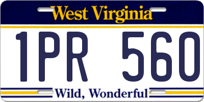 WV license plate 1PR560