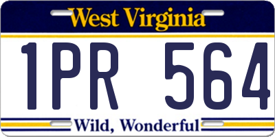 WV license plate 1PR564