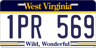 WV license plate 1PR569