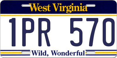 WV license plate 1PR570