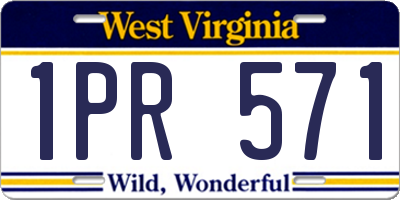 WV license plate 1PR571