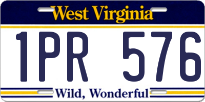 WV license plate 1PR576
