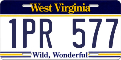 WV license plate 1PR577