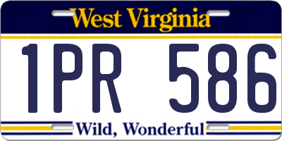 WV license plate 1PR586