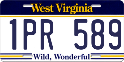 WV license plate 1PR589