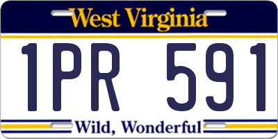 WV license plate 1PR591