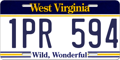 WV license plate 1PR594