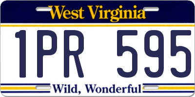 WV license plate 1PR595