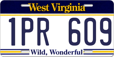 WV license plate 1PR609