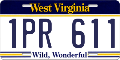 WV license plate 1PR611