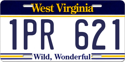 WV license plate 1PR621