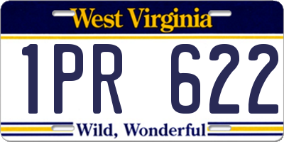 WV license plate 1PR622