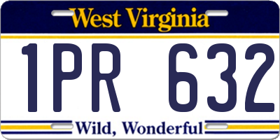 WV license plate 1PR632